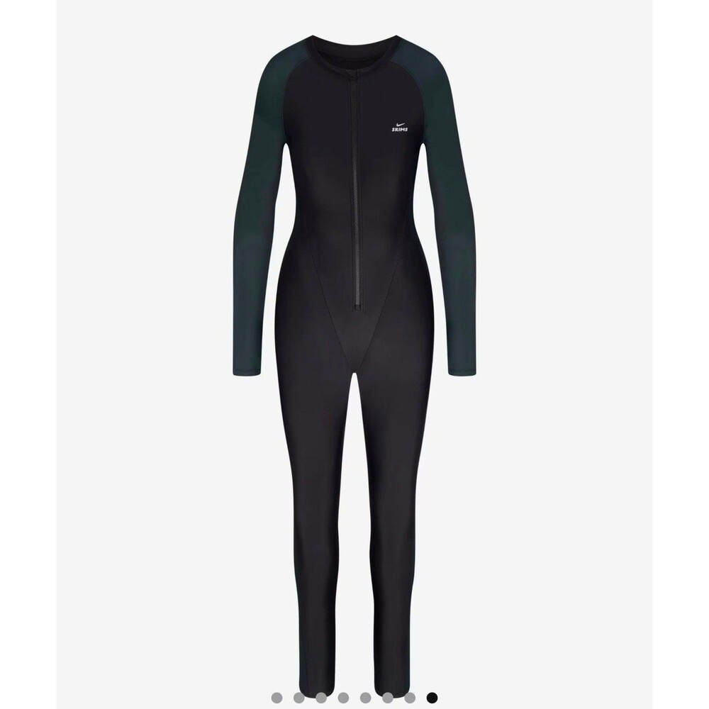 Skims Nike NikeSKIMS Shine colorblock Zip-Front Bodysuit